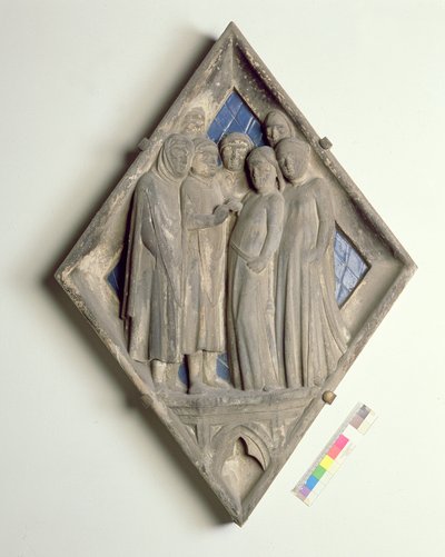 Marriage, relief tile from the Campanile by Gino Micheli